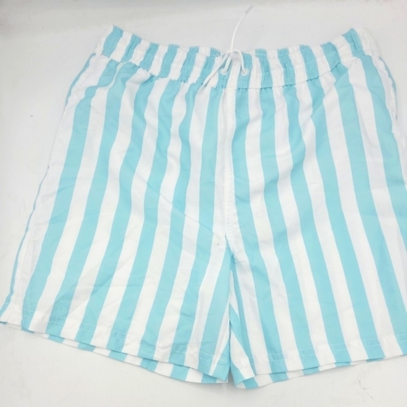 JANIE AND JACK RECYCLED STRIPED SWIM TRUNK IN AQUA STRIPE SIZE 12 - Picture 9 of 16